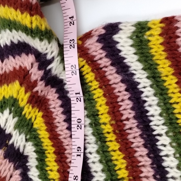 Jodifl multicolor Striped oversized sweater puff sleeve size large green yellow - Picture 8 of 14